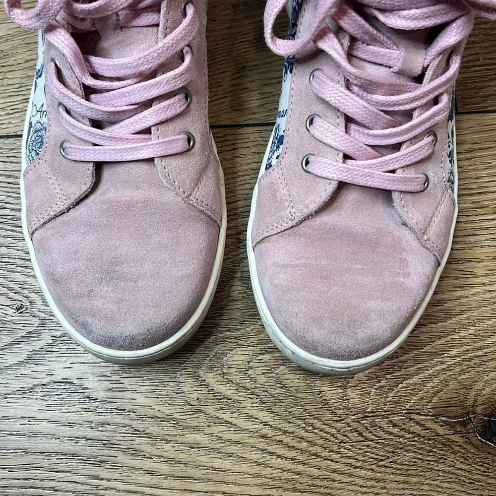 Armani Junior Pink Suede High Top Sneakers Size 37/5US